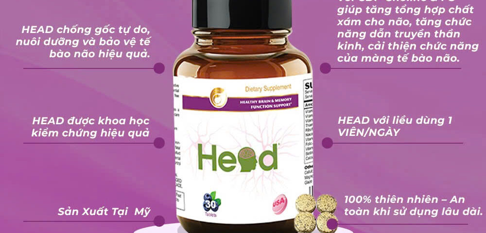 Thuốc bổ não HEAD - Giải pháp hỗ trợ sức khỏe não bộ toàn diện