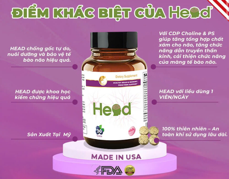 Thuốc bổ não HEAD - Giải pháp hỗ trợ sức khỏe não bộ toàn diện